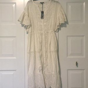 Love Sam Ivory Tasseled Midi Dress Size Medium